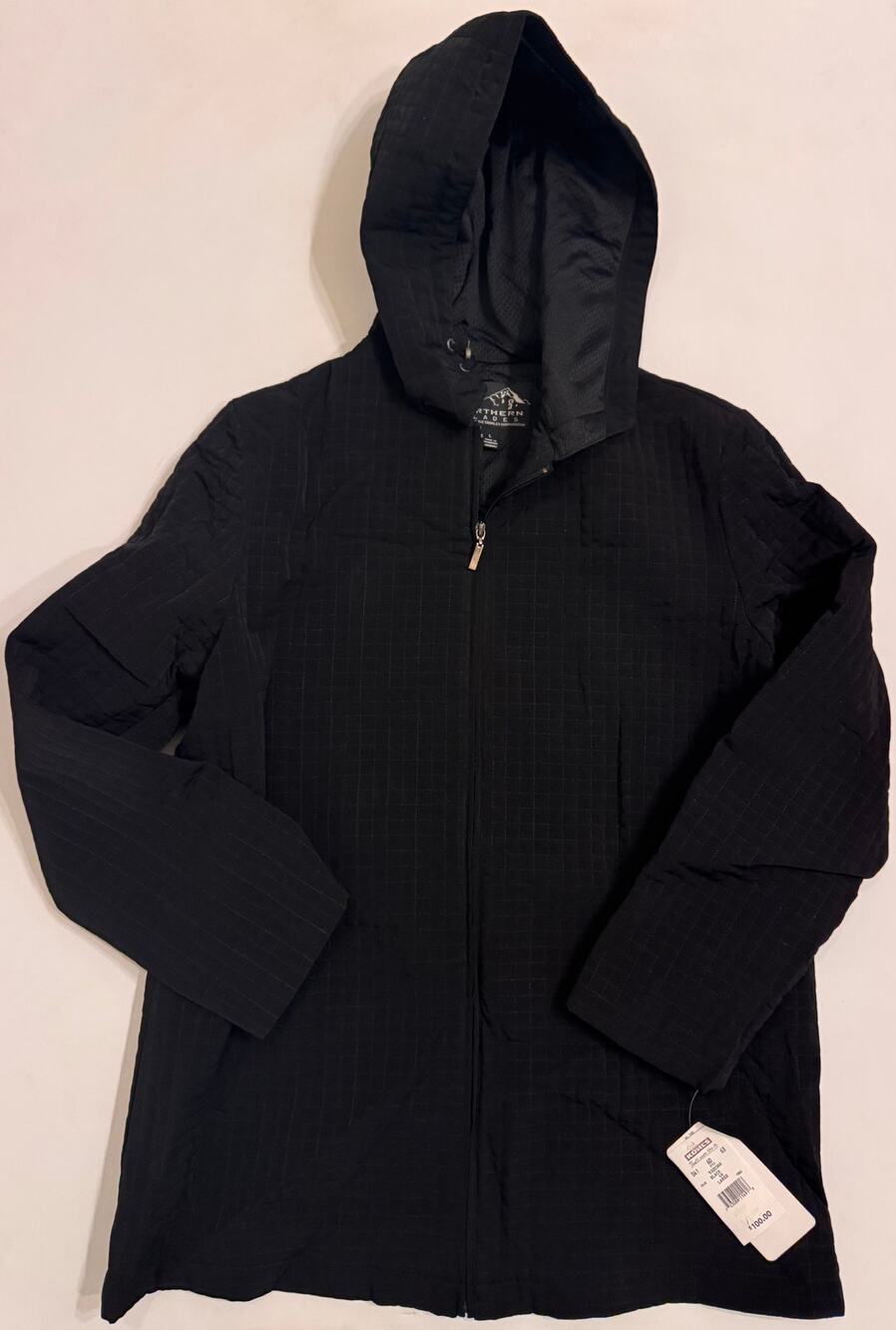 NWT Women's Northern Glades Quilted Full-Zip Hooded Lined Size L Black